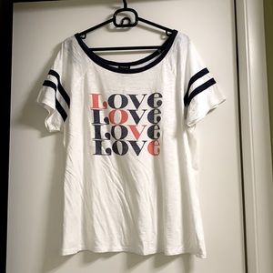 Torrid Love t-shirt size 2 (Red & Blue letters)